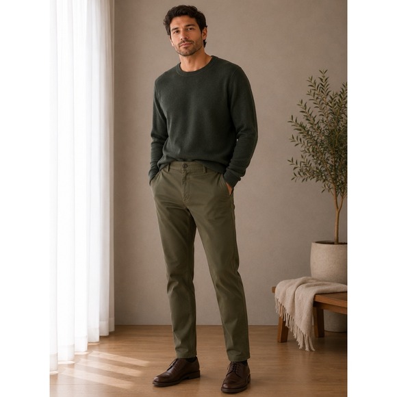 Fabletics Other - Fabletics Mens Only-Way Chino Pants Olive Green Slim Straight Stretch 31x30